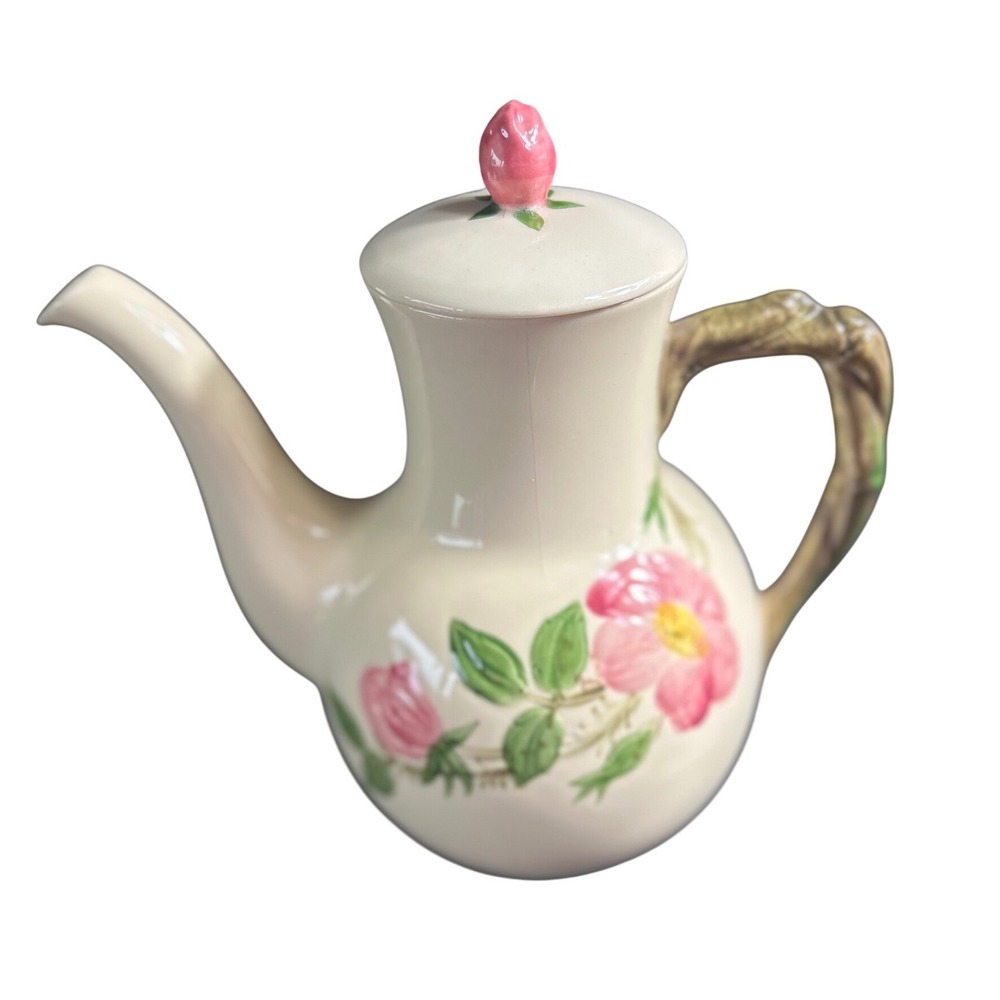 Franciscan Desert Rose Vintage Coffee Pot Teapot Floral Pink Rose  Handle READ